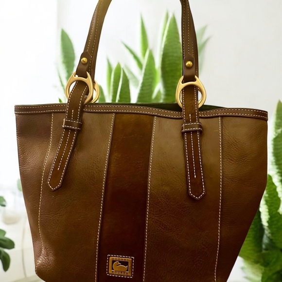 Dooney & Bourke Handbags - Dooney & Bourke Skylar North South Florentine Tote in Charcoal Leather & Suede